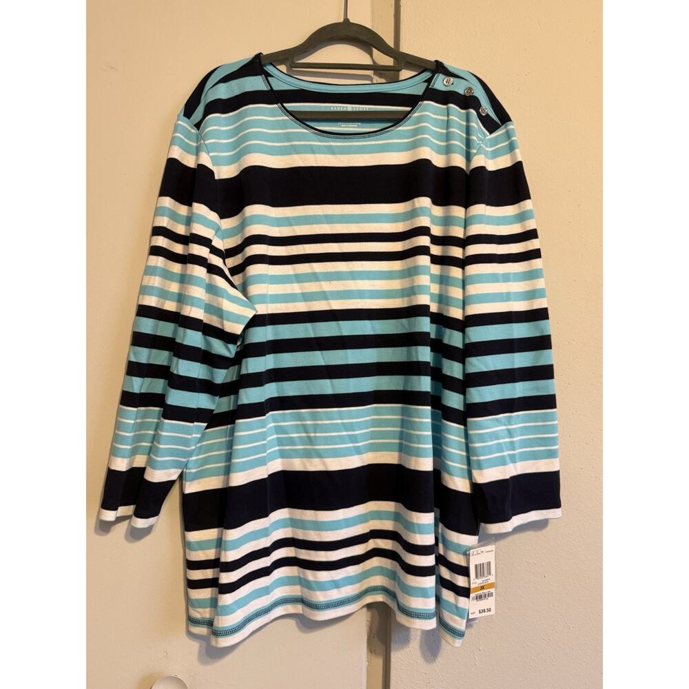 Karen Scott Women's Sweater Top 3/4 Sleeve Round Neck Size 3X
